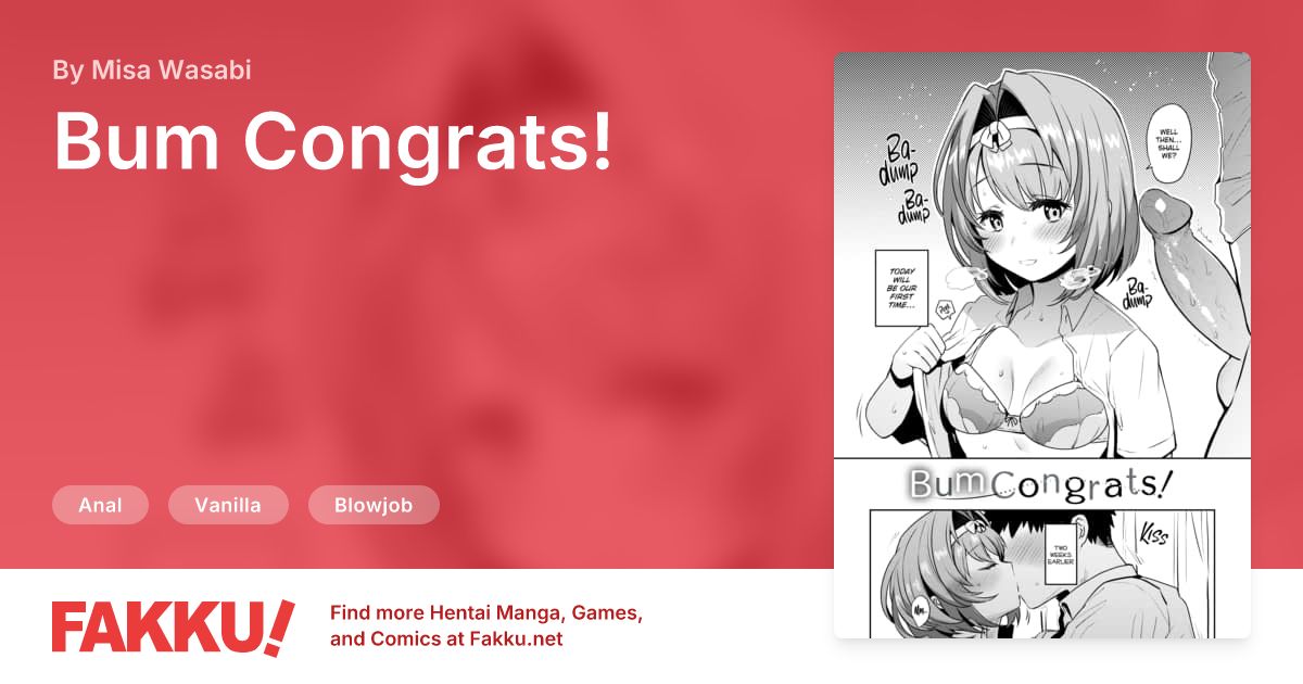 Bum Congrats!, an English hentai by Misa Wasabi on FAKKU. Free sample available now!