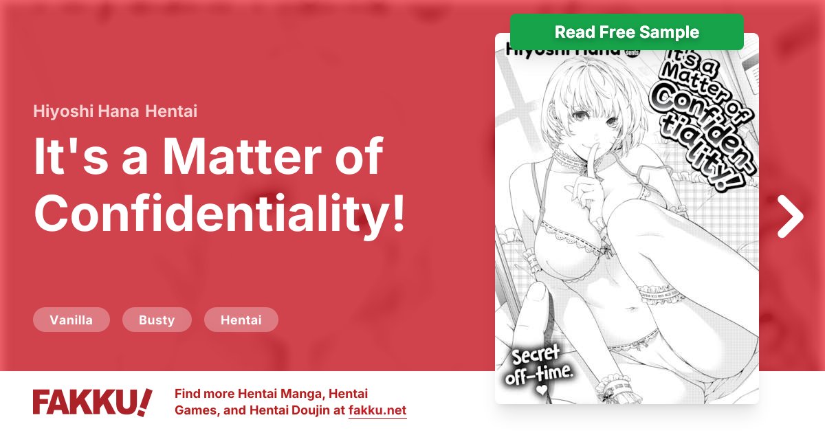  It's a Matter of Confidentiality! Hentai by Hiyoshi Hana - FAKKU