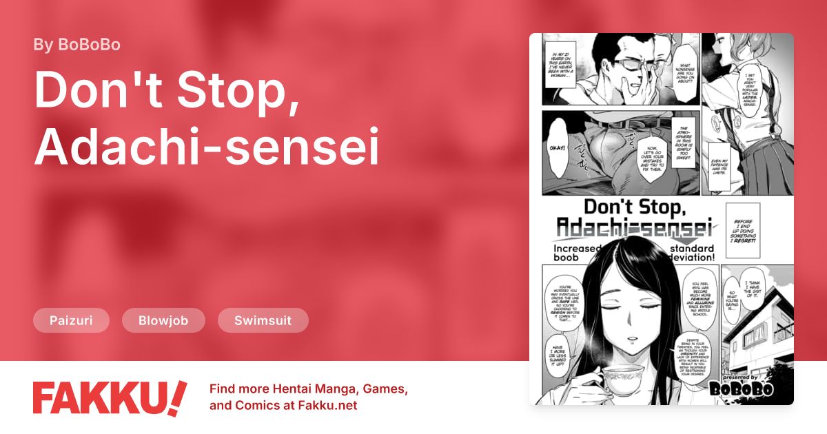 Don't Stop, Adachi-sensei Hentai by BoBoBo - FAKKU